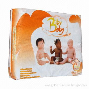 Disposable baby diapers with PP tapes and clothlike back sheet
